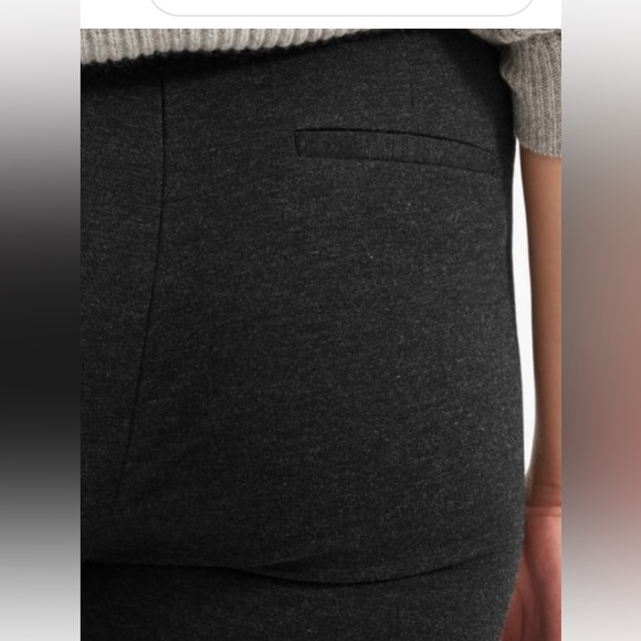 Everlane Stretch Ponte Pant Side Zip Pintuck Front Seam Charcoal Dark Grey Sz 0 - Picture 2 of 7